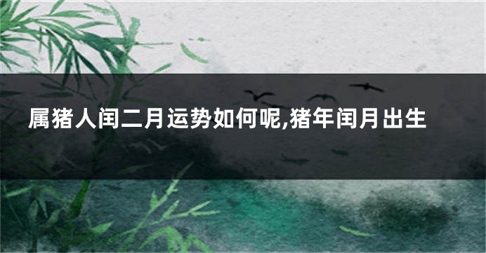 属猪人闰二月运势如何呢,猪年闰月出生