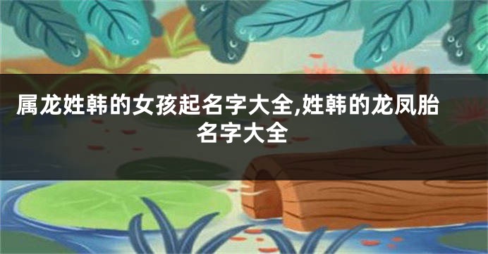 属龙姓韩的女孩起名字大全,姓韩的龙凤胎名字大全