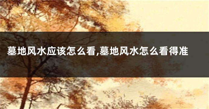 墓地风水应该怎么看,墓地风水怎么看得准