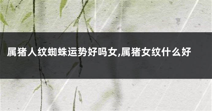 属猪人纹蜘蛛运势好吗女,属猪女纹什么好