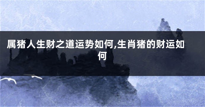 属猪人生财之道运势如何,生肖猪的财运如何