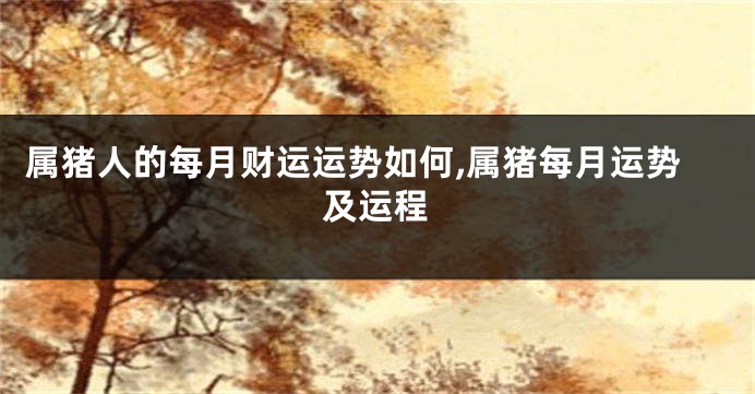 属猪人的每月财运运势如何,属猪每月运势及运程