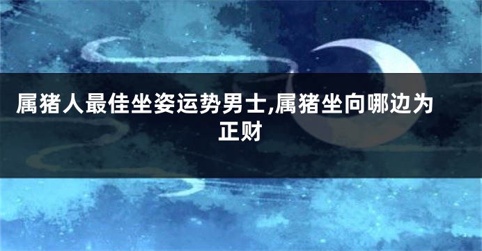 属猪人最佳坐姿运势男士,属猪坐向哪边为正财