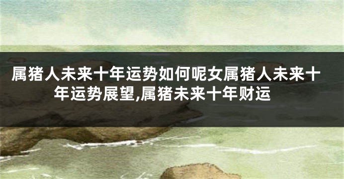 属猪人未来十年运势如何呢女属猪人未来十年运势展望,属猪未来十年财运