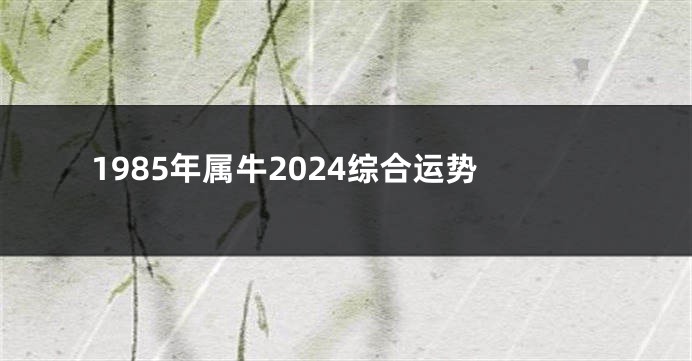 1985年属牛2024综合运势