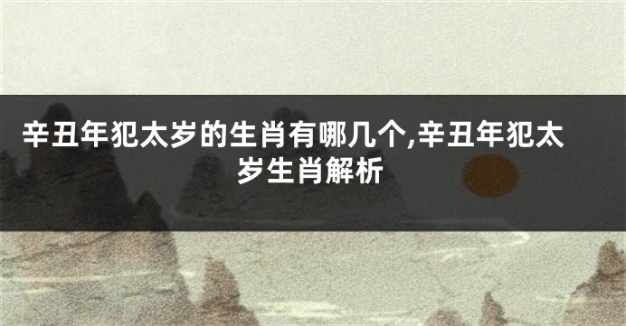 辛丑年犯太岁的生肖有哪几个,辛丑年犯太岁生肖解析