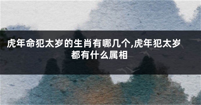 虎年命犯太岁的生肖有哪几个,虎年犯太岁都有什么属相
