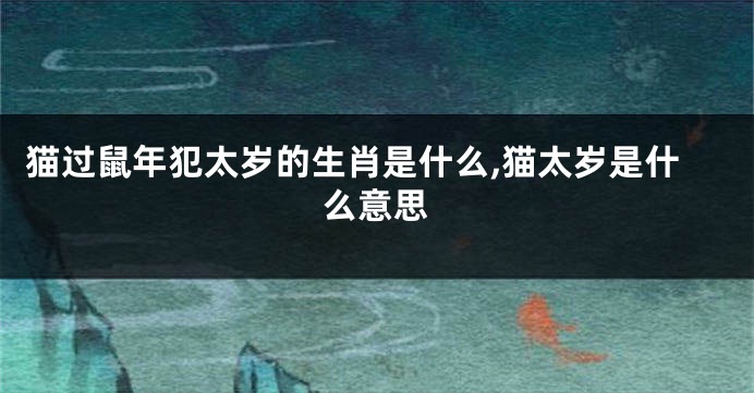 猫过鼠年犯太岁的生肖是什么,猫太岁是什么意思
