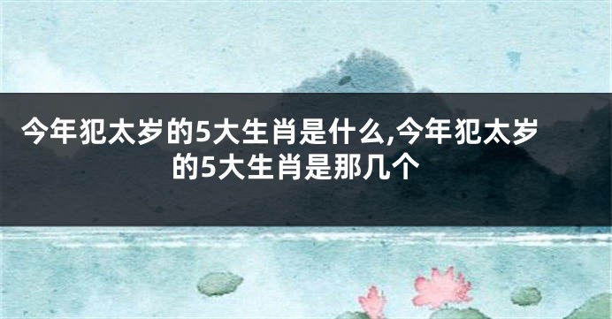 今年犯太岁的5大生肖是什么,今年犯太岁的5大生肖是那几个
