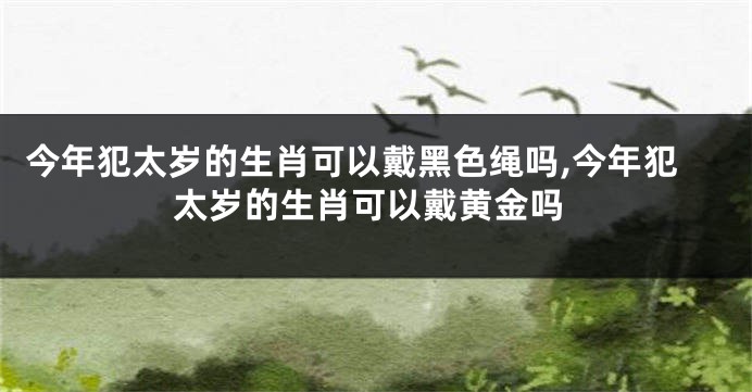 今年犯太岁的生肖可以戴黑色绳吗,今年犯太岁的生肖可以戴黄金吗