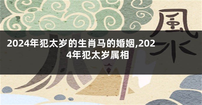2024年犯太岁的生肖马的婚姻,2024年犯太岁属相