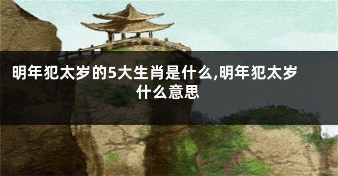 明年犯太岁的5大生肖是什么,明年犯太岁什么意思