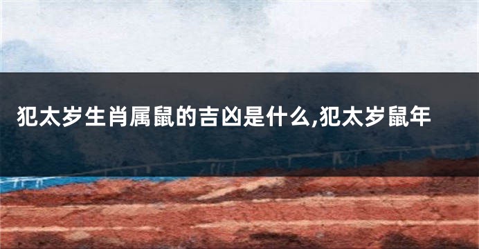 犯太岁生肖属鼠的吉凶是什么,犯太岁鼠年