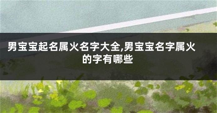 男宝宝起名属火名字大全,男宝宝名字属火的字有哪些