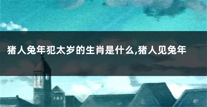 猪人兔年犯太岁的生肖是什么,猪人见兔年
